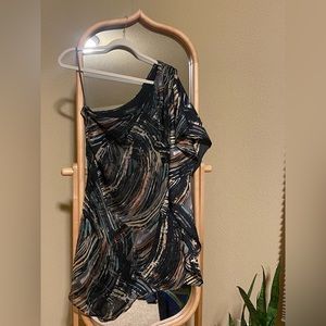 MM Couture One Shoulder Drape Dress